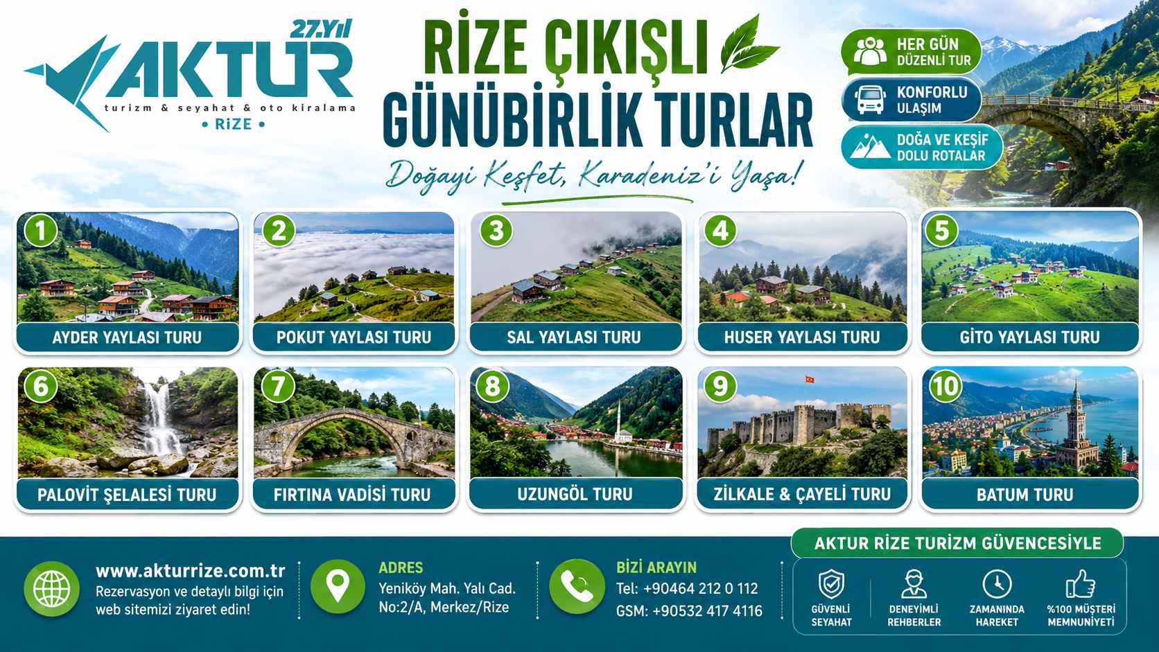 Rize Günübirlik Turlar ve Karadeniz Yayla Turları